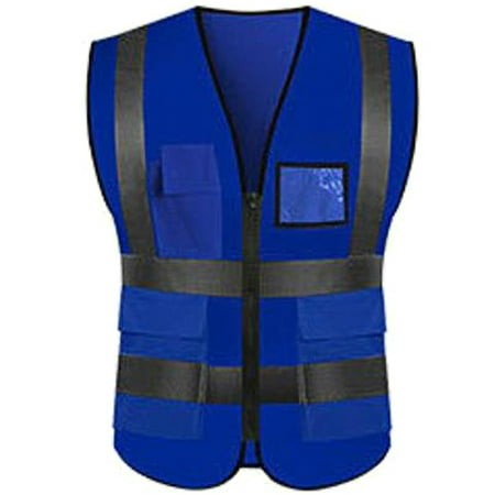 

Shakub Hi Vis Viz Jacket Vest High Visibility Reflective Safety Work Zip Up Security Waistcoats Unisex