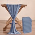 thumbnail image 1 of 10pcs Chiffon Table Runner Bulk 29x120 Inches Rustic Wedding Table Runner for Bridal Shower Wedding Party,10 Pieces,Dusty Blue, 1 of 8