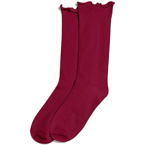 HUE Women’s Ruffled Luster Socks (Sangria)