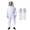 White, variant on Professional Bee Suit for Men and Women, Full Body Beekeeping Suit with Gloves & Protective Round Veil, Size L (Fits 61-65 Inches / 5'1"-5'5") for Apiary & Backyard