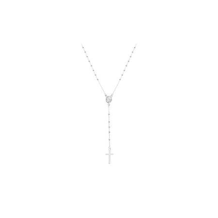 - Beaded Virigin Mary Rosary 20 Necklace In Sterling Silver
