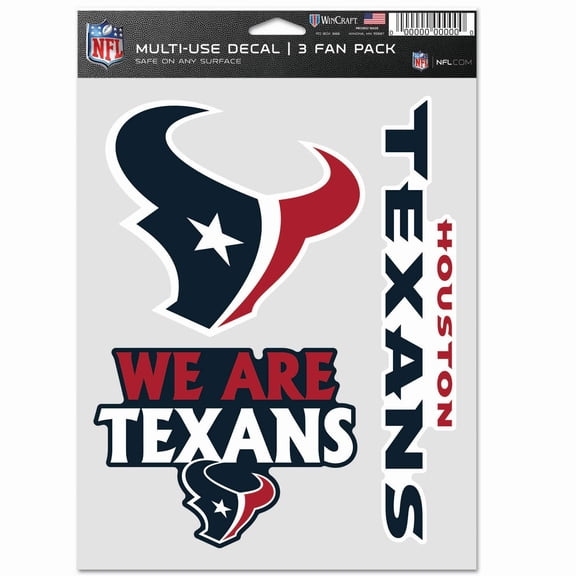 NFL Houston Texans Prime 5" x 7.75" Triple Decal