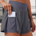thumbnail image 2 of COMVALUE Women's Running Shorts with Zipper Pocket 2 in 1 High Wasited Workout Athletic Gym Yoga Spandex Shorts for Women Dark Gray XL, 2 of 7
