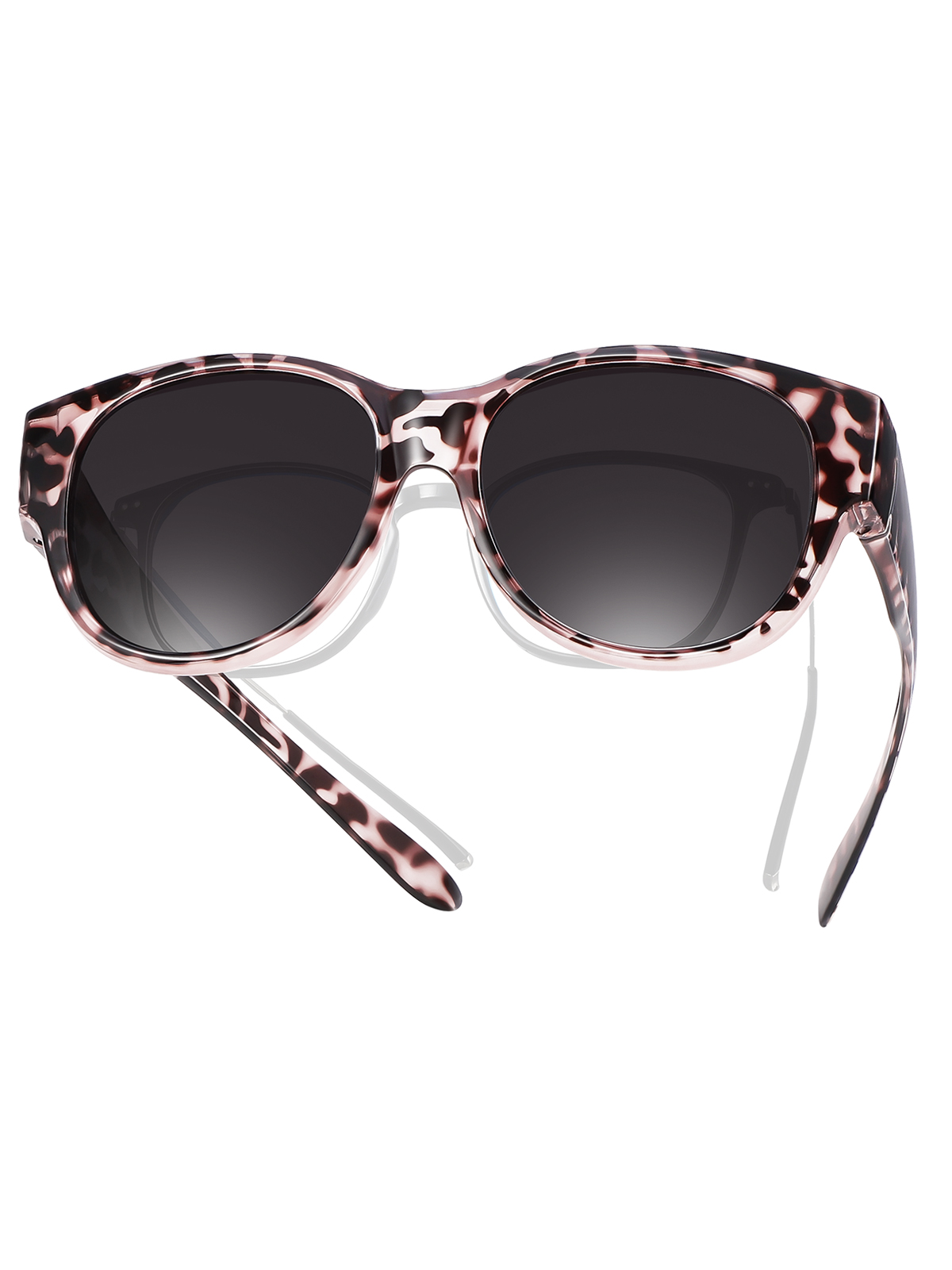 TINHAO Fit Over Glasses Sunglasses for Women Men Large Cat Eye Sunglasses Polarized 100% UV400 Protection
