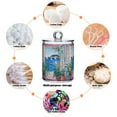 thumbnail image 6 of Yayeee 4 Pack Qtip Holder Bathroom Cotton Swab Canister with Lid Clear Dispenser Set, Seaside Door, 6 of 6