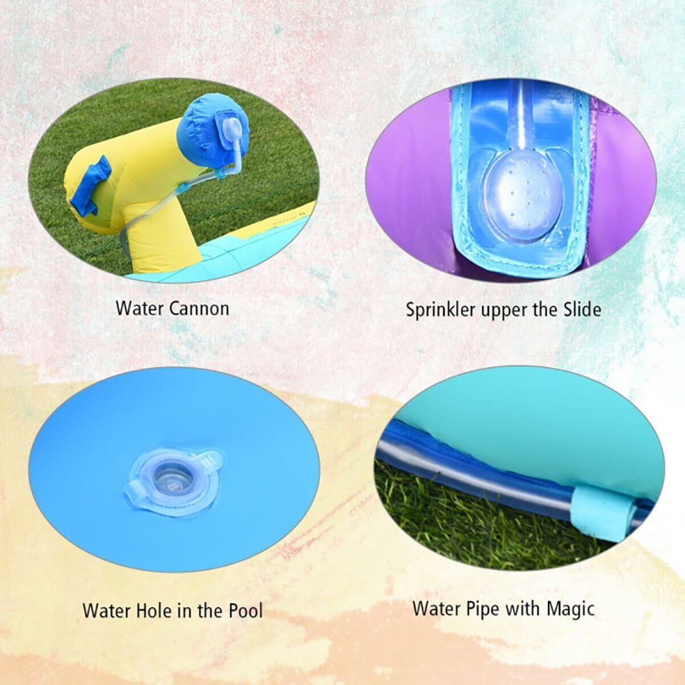 Aimee Lii Inflatable Water Park Mighty Bounce House with Pool and 780W Blower, Bounce House Water Slide for Kids 5-10