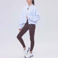 thumbnail image 6 of Womens Cropped Fleece Jackets Zip Up Stand Collar Oversized Sweatshirts Long Sleeve Sherpa Crop Coat Outerwear Fashion Fall Outfits, 6 of 6