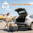 thumbnail image 4 of Chariot de Jardin Pliable et Rabattable, Chariot de Pelouse Robuste avec Sac de Transport en Tissu Oxford de 62 L, Capacité de 265 Lb, Poignée Réglable et Roues Universelles pour le Camping, la Plage, Gris, 4 of 7