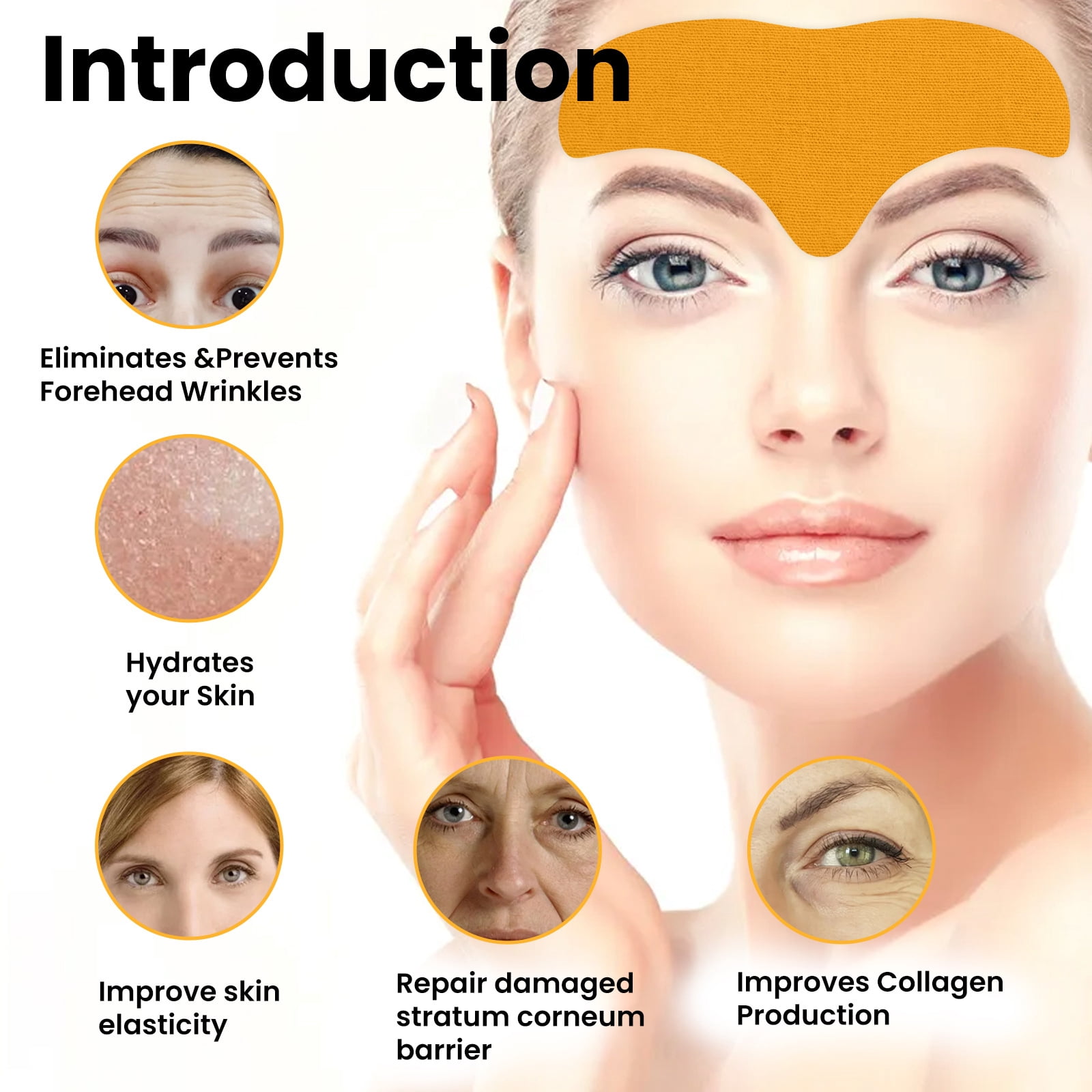 Alvantor Forehead Wrinkle Patches, Smooth Forehead, Smooth Fine Lines & Wrinkles, 10pcs