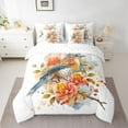 thumbnail image 2 of Feelyou Kawaii Cartoon Bird Bedding Comforter Set 7pcs for Teen, Watercolor Flower Floral King Bedding Sets, Vintage Chinese Style Reversible Bed Sheets, Lightweight Room Decor, 2 of 8