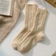 thumbnail image 1 of Xiao Hua Los calcetines de lana para mujer en color beige son adecuados para botas de montaña, calcetines de trabajo suaves de punto cálido y cómodos para el trabajo de invierno, 2 pares, 1 of 5
