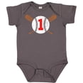 thumbnail image 3 of Inktastic First Birthday Weathered Baseball Design with Bats Boys or Girls Baby Bodysuit, 3 of 5
