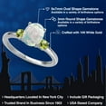 thumbnail image 2 of Gem Stone King 14K White Gold Simulated White Opal and Green Peridot Engagement Ring for Women | 1.24 Cttw | Oval Cabochon 9X7MM | Gemstone October Birthstone | Size 7, 2 of 6