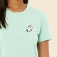 thumbnail image 5 of Dalix Ghost Embroidered Cropped Flowy Soft Cotton Short Sleeve T Shirt Womens in Dusty Blue S Small, 5 of 5