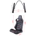 thumbnail image 7 of PUDO Automotive Racing Seats All Black Race Seat Simulator Leather Bucket Seats for Cars with Double Slider 2 Pcs Racing Cockpit Front-Back Adjustable, 7 of 7