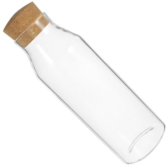 Yardwe Sturdy Glass Storage Jar with Airtight Cork Lid for Coffee Tea Seasoning