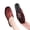 Red, variant on Wrongduck Jelly Flats for Women, Closed Toe Slip On Lightweight Womens Mules with Woven Design and Cushioned Comfort