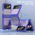 thumbnail image 5 of Designed for Galaxy Z Flip 4 Case with Hinge Protection,Samsung Flip 4 Full Cover Shockproof Slim Phone Protection Case Clear for Z Flip 4 5G(2023)-Clear Purple, 5 of 14