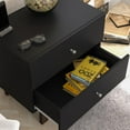 thumbnail image 4 of Hillsdale Kincaid 2-Drawer Modern Wood Nightstand in Matte Black, 4 of 6