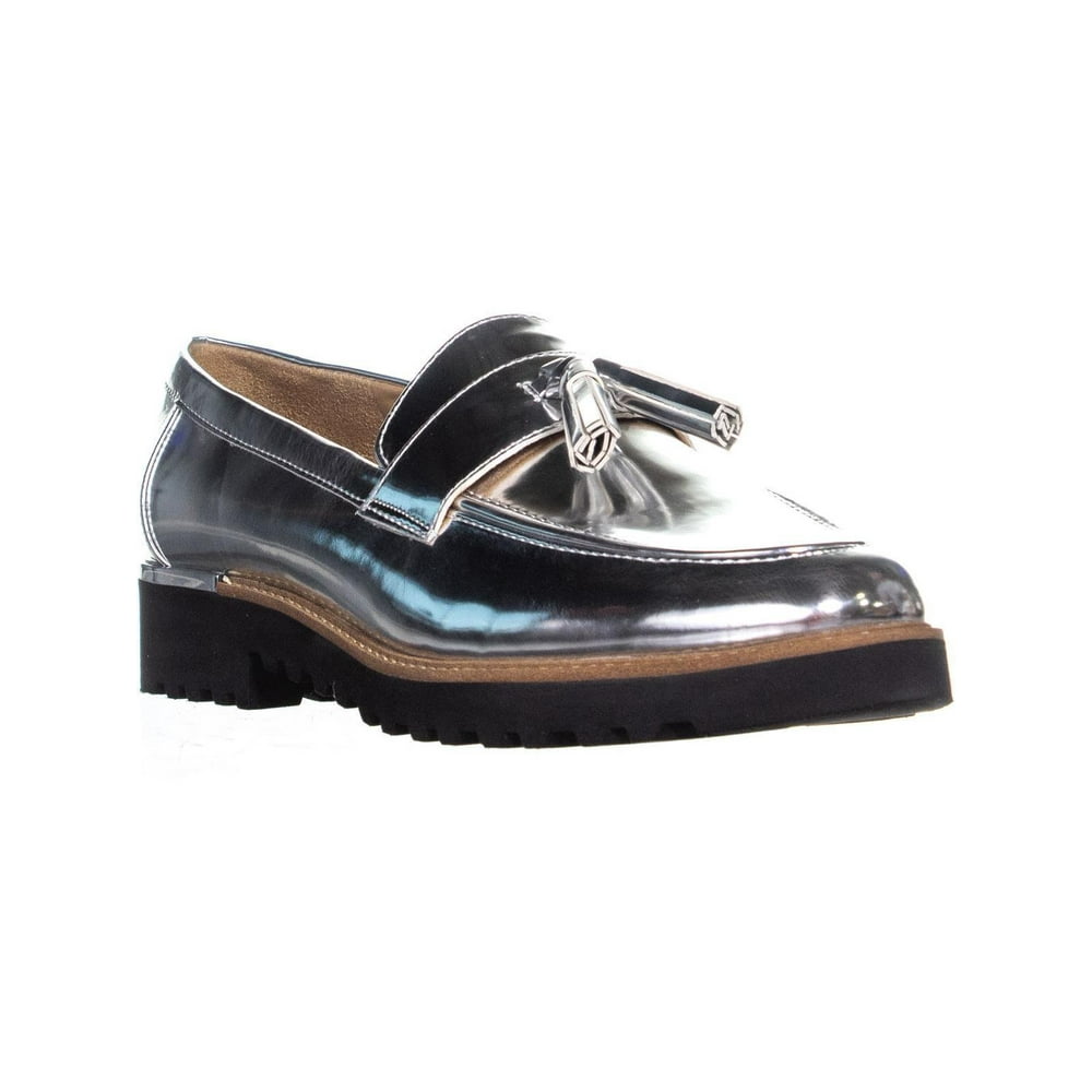 Franco Sarto Silver Loafers