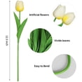 thumbnail image 2 of HESHENG Artificial Tulips Real Touch Fake Flowers Artificial Tulips Flowers Arrangement Bouquet for Home Room Office Wedding Party, Light Yellow, 2 of 6