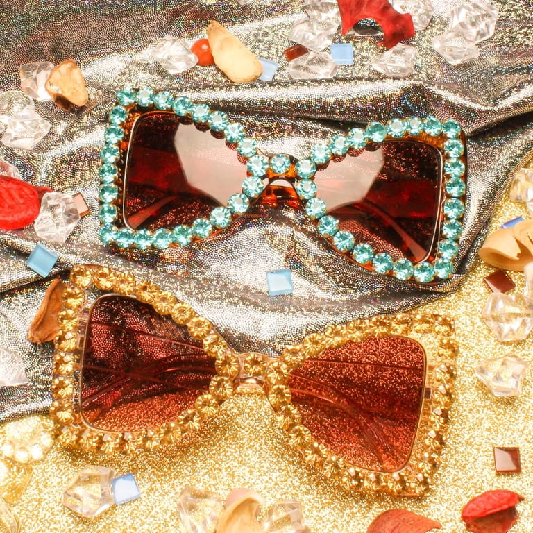 Bedazzled Sunglasses Amazon.com: Frienda 12 Pairs Rhinestone Glasses Women Square  main image 4