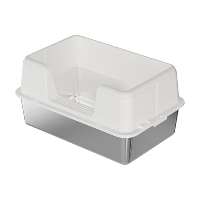 Caja de arena para gatos, bandeja de arena de lado alto, antisalpicaduras, contenedor de arena para gatos de lado alto, bandeja de arena para mascotas 50cmx35cmx28cm