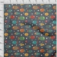 thumbnail image 3 of oneOone Viscose Chiffon Gray Fabric Dot & Fish Artistic Dress Material Fabric Print Fabric By The Yard 42 Inch Wide, 3 of 4