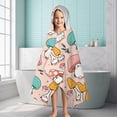 thumbnail image 6 of Pink Mushroom Cartoon Light Pattern Hooded Bath Towel，60"x35" for Ages 3 To 12 Kids, Quick Dry Lightweight Soft Microfiber Hood Beach Towel Cover Up for Kids, 6 of 7