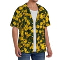 thumbnail image 2 of PAYOHTO Thread Leaf Coreopsis Flowers Mens Hawaiian Casual Short-sleeved Shirt Tropical Summer Beach Button Down Shirts, 2 of 7
