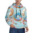 thumbnail image 2 of Balery Colorful Donut Pattern Mens Hoodie Kangaroo Pocket Hoodie Pullover Hooded Sweatshirt Ideal for Daily Wear Travel and Home-4X-Large, 2 of 7