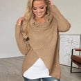 thumbnail image 3 of KZKR Womens Long Sleeve Button Sweaters Pullover Cowl Neck Casual Knitted Wrap Lightweight Sweaters Jumper, 3 of 3