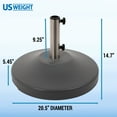 thumbnail image 3 of US Weight Free-Standing Fillable Umbrella Base - Rolling Base for Patio Umbrella Stand – Grey, 3 of 9