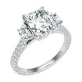 thumbnail image 2 of Dash Jewel 2 Ct Lab Created Diamond Ring - 14K White Gold Plated Rings - Emerald Cut 3 Stone Engagement Ring for Women - Beautiful Gift for Her - Celebrate Your Love Story with Elegance, 2 of 6