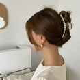 thumbnail image 4 of Juego de 5 pinzas para el cabello con perlas grandes, pinzas para el cabello blancas, pinzas para el cabello largas y gruesas, pinzas para el cabello para mujeres y niñas, 4 of 5