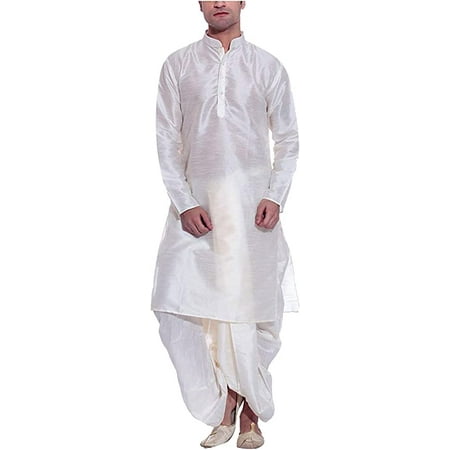 

Royal Kurta Men s Cotton Silk Solid Dhoti And Kurta Set (40 White)
