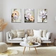thumbnail image 5 of 3 Pieces Wall Art Canvas Prints - Yellow and White Flowers Picture Painting - Modern Wall Artwork Framed for Gifts Bathroom Living Room Home Office Decor - 12 x 16 Inch, 5 of 6
