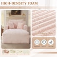 thumbnail image 6 of Tmsan 65.4" Chaise Lounge Chair Indoor, Corduroy Oversized Boneless Chairs Sofa Bed with 3 Pillows, Deep Seat Comfy Upholstered Reading for Living Room,Office, Bedroom, Apartment, Pink, 6 of 8