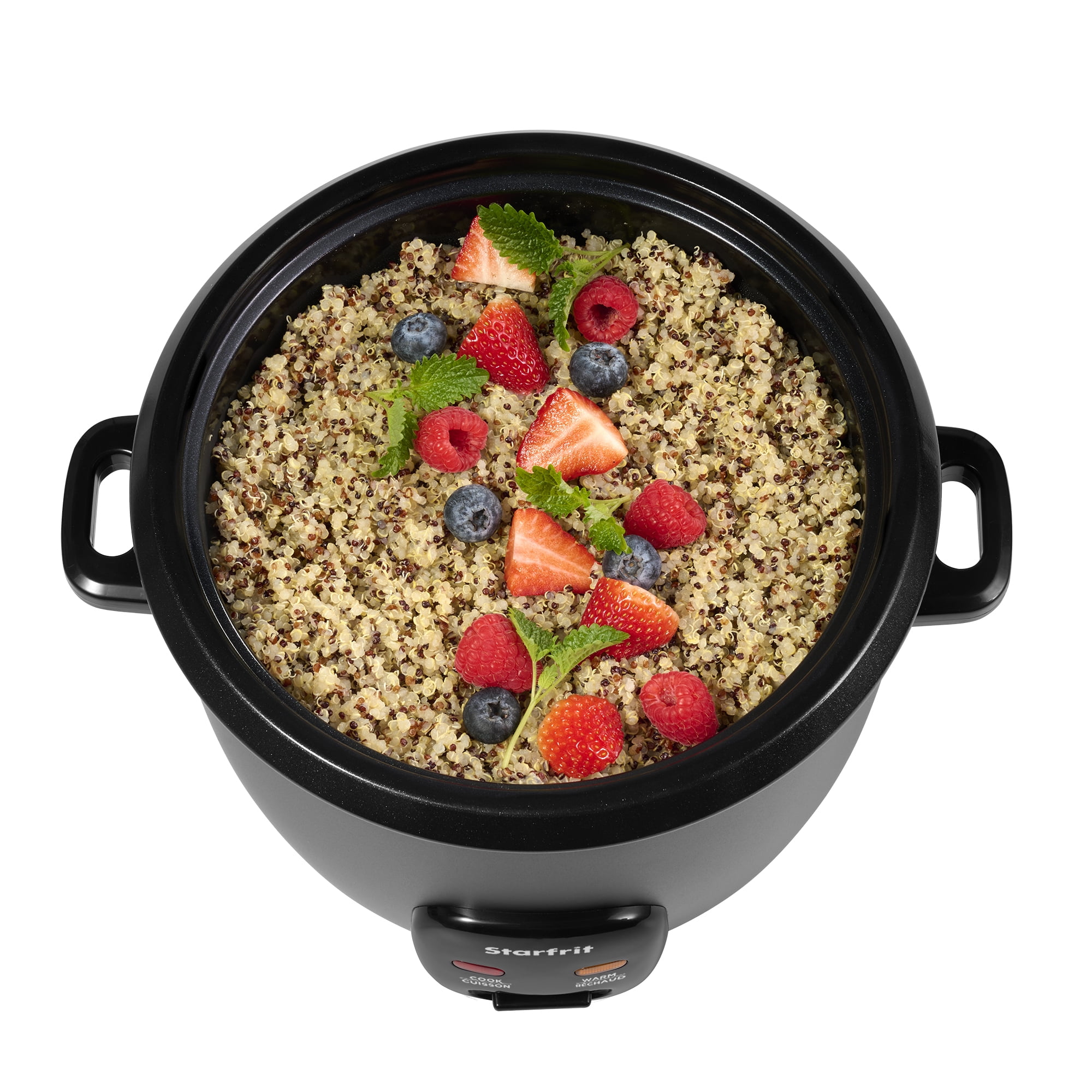 Starfrit Electric Rice Cooker – 20 Cups – Ceramic Non-Stick Coating Without PFAS – Steamer Basket, Measuring Cup & Service Spoon - 700 Watts, STARFRIT 20 CUP RICE COOKER