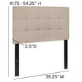 thumbnail image 6 of Flash Furniture Bedford Tufted Upholstered Twin Size Headboard in Beige Fabric, 6 of 7