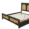 thumbnail image 6 of Euroco Queen Size Platform Bed with 2 Drawers, Rattan and Wood Frame, Black, 6 of 13