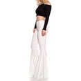 thumbnail image 4 of Wweixi Pantalon Extensible pour Femmes à Pattes d'Éléphant, Grand Application, Léger et Confortable, Blanc, TTG, 1 Ensemble, 4 of 6
