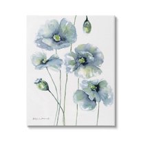 Stupell Modern Blue Layered Flower Buds Botanical & Floral Painting Gallery Wrapped Canvas Print Wall Art