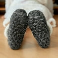 thumbnail image 6 of ZFSOCK Women Slipper Fuzzy Socks Fluffy Sherpa Lined Soft Thick Knit Fleece Non Slip Warm Socks with Grippers,Black, 6 of 6