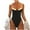 Black, variant on WREESH Women's Color Block One Piece Swimsuit Notched V-Neck - Tummy Control Bathing Suit Swimwear Slim Swimsuits with Wide Straps Olive Green
