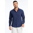 thumbnail image 6 of Mens Linen Shirt Long Sleeve Button Down Shirts Casual Lightweight Shirts Cotton Linen Breathable, 6 of 9