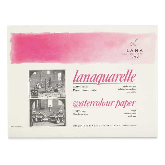 Lanaquarelle Watercolor Block - 9" x 12", Rough, 20 Sheets