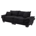 thumbnail image 4 of Aukfa 84" Deep Seat Sofa Modern Comfy Sofa Sleeper Couch for Living Room, 2 Pillows, Corduroy, Black, 4 of 10