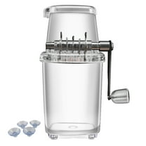 Upgrade Manual Ice Crusher Ice Crusher Manual Ice Grinder Transparent Ice Shaver Hand Cranked Slushie Machine Non-slip Handle Openable Lid Crushed Ice Maker