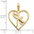 thumbnail image 3 of 14K Yellow Gold 14Ky Deer In A Heart Pendant Made United States -Jewelry By Sweet Pea, 3 of 7